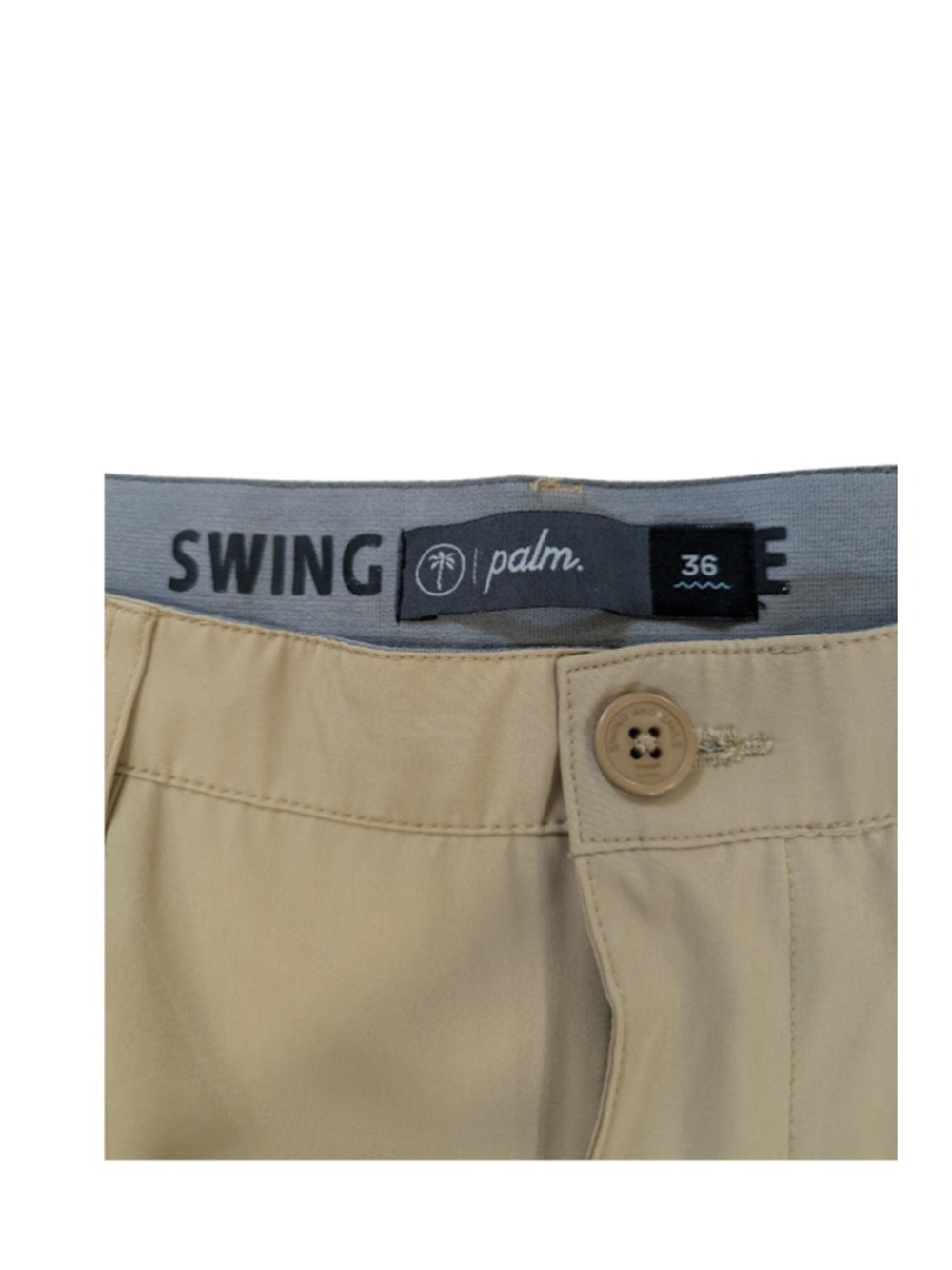 Palm Golf Co Performance Golf Shorts Khaki Golfcore Coastal Prep Lightweight 36 - Picture 7 of 8